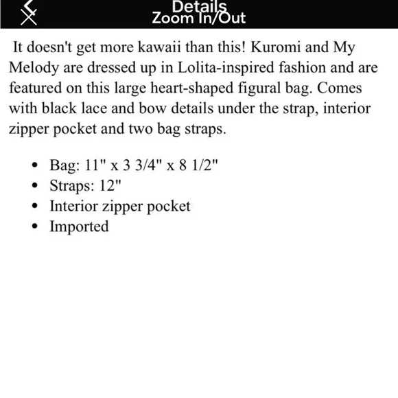 Sanrio her universe kuromi and my melody Lolita bag - Picture 3 of 4